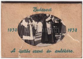 1038-1938 Budapest. A kettős szent év emlékére - XXXIV. Nemzetközi Eucharisztikus Kongresszus képeslapfüzet 14 képeslappal tokban