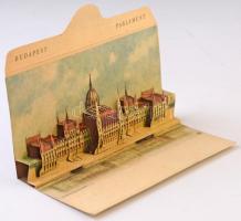 Budapest V. Parlament - modern kihajtható dimenziós képeslap. Képzőművészeti Alap / modern pop-up folding dimension postcard (21 x 10,5 cm)