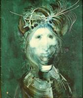 Szász Endre (1926-2003): Portré. Olaj, papír, jelzett. Üvegezett fa keretben. 35x30 cm