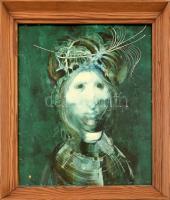 Szász Endre (1926-2003): Portré. Olaj, papír, jelzett. Üvegezett fa keretben. 35x30 cm