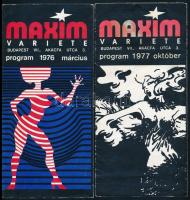 1976-1977 Bp., Maxim Variete 2 db programfüzete