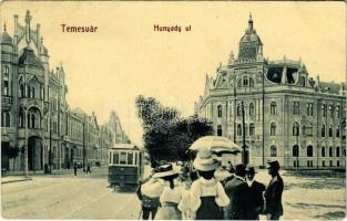 1909 Temesvár, Timisoara; Hunyady út, villamos. W.L. Bp. 2007. Gerő Manó kiadása / street, tram (EK)