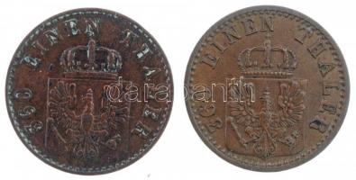 Német Államok / Poroszország 1855A 1pf Cu "I. Vilmos" + 1867. 1pf Cu "I. Vilmos"...