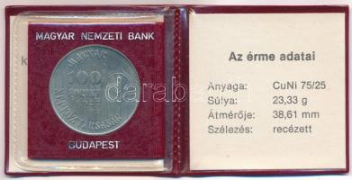 1983. 100Ft Cu-Ni "FAO - Több gabonát a világnak" bordó műbőr tokban, tanúsítvánnyal T:1 
...