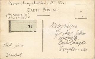 1926 SS "PANNÓNIA" egycsavaros tengeri áruszállító gőzhajó Isztambulnál dőlés közben / Hun...