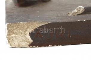 RAJKI László Szobrász (1939-): Proletár. (Szoborterv), bronzírozott gipsz, jelzett, sérült. m: 65 cm