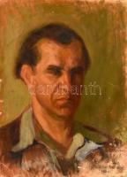 Incze Ferenc (1910-1988): Török Sándor író portréja 1956. Olaj, karton, sérült, 51x37cm.