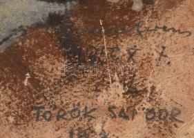 Incze Ferenc (1910-1988): Török Sándor író portréja 1956. Olaj, karton, sérült, 51x37cm