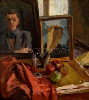 Mende Gusztáv(1899-1963): Műterem sarok. Olaj, vászon, , sérült keretben, 62x56 cm