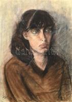 Nagy Lajos (1956-): Női portré. Pasztell, papír, jelzett. 61x43 cm