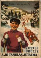 1952 Építőipari Tanulók! 2 Hetes üdülés a jó tanulás jutalma! Jó munkájuk jutalmaként így üdülnek hazánkban az ipari tanulók. Magyar szocialista propaganda (EB)