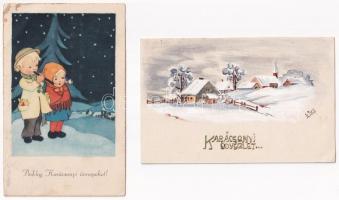 6 db RÉGI Karácsonyi üdvözlő képeslap / 6 pre-1945 Christmas greeting postcards