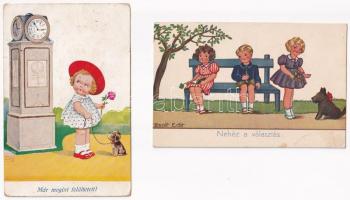4 db RÉGI humoros gyerek képeslap / 4 pre-1945 children postcards
