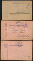 cca 1916-1918 3 db tábori postai levelezőlap