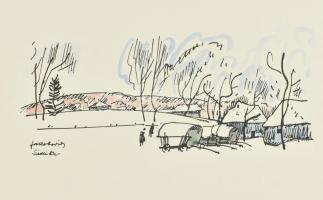 Jakobovits Artúr (1880-1945?): Jakobovits Arthur rajzai. 24 db akvarellel színezett ofszet grafika. ...