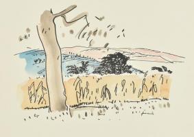 Jakobovits Artúr (1880-1945?): Jakobovits Arthur rajzai. 24 db akvarellel színezett ofszet grafika. ...