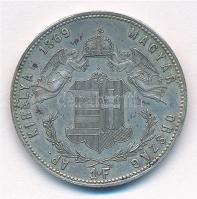 1869KB 1Ft Ag "Ferenc József / Angyalos címer" Körmöcbánya T:1- patina 
Hungary 1869KB 1 ...