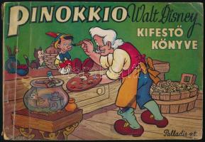 Walt Disney Pinokkio kifestőkönyve, Bp., Palladis Rt., kissé sérült, kopott borítóval