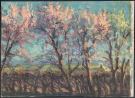 Jelzés nélkül: Tavasz - Ősz. (karton mindkét oldala festett) Olaj, karton. 25×35 cm