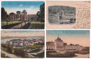 Budapest, fürdők - 8 db régi képeslap (Lágymányos, Rudas, Császár és Gellért fürdő, Mattoni-féle Erz...