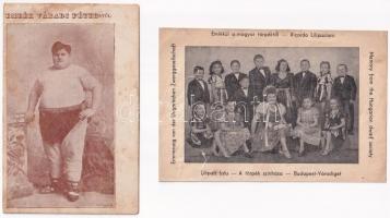 4 db RÉGI cirkuszi motívum képeslap vegyes minőségben / 4 pre-1945 circus motive postcards in mixed quality