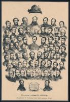 cca 1890-1900 A pozsonyi országgyűlés küldöttsége, (fogadott V. Ferdinánd által 1848. március 16-án), nyomat kartonra kasírozva,20x13 cm