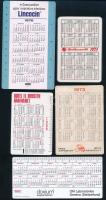 1969-1980 5 db műanyag külföldi kártyanaptár