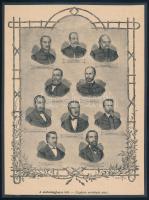 cca 1890-1900 Szabadságharc írói és költői, 2 db nyomat kartonra kasírozva, 20x15 és 19,5x14,5 cm