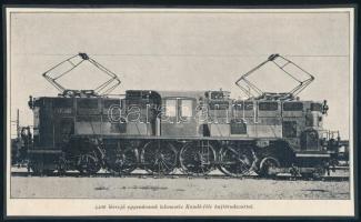 cca 1920 Kandó-féle lokomotiv mozdonyok képei, 3 db nyomat kartonra kasírozva, 14x21 cm és 12,5x20,5 cm