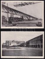 cca 1920 Óbudai gázgyár látképei, 6 db nyomat kartonra kasírozva, 13x21 cm és 17x14 cm közötti méret...