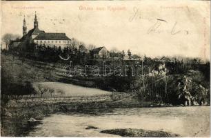 1907 Kadan, Kaaden; Franziskanerkirche, Klosterfelsen / church (r)