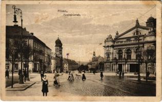 Plzen, Pilsen; Ferdinandstrasse / street, synagogue (EK)