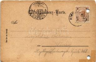 1899 (Vorläufer) Kirchschlag, Schloss, Kirche / church, castle. Rudolf Österreicher Art Nouveau, flo...