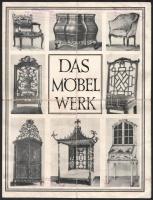 cca 1930 Das Möbelwerk, Verlag Ernst Wasmuth A.G. Berlin / német bútorgyár képes reklámkiadványa, hajtva, sérült, ragasztott, 4 p.