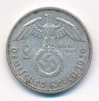 Német Harmadik Birodalom 1939A 2M Ag "Hindenburg" T:2 German Third Reich 1939A 2 Mark Ag &...