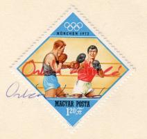 Sport aláírás 1972 Orbán László ezüstérmes ökölvívó aláírása