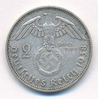 Német Harmadik Birodalom 1938F 2M Ag "Hindenburg" T:2
German Third Reich 1938F 2 Mark Ag ...