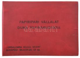 cca 1970-1980 Papíripari Vállalat Duna Papírárugyára mintakatalógusa, benne sok termékmintával (üvegpapír, korundpapír, stb.), kissé kopott nylon-kötésben