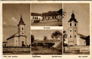 1938 Sajókaza, Római katolikus templom, Faluháza, Sajó híd, Református templom