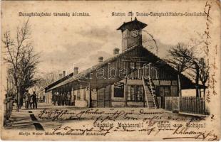 1904 Mohács, Dunagőzhajózási társaság állomása, kikötő. Weiser Miksa kiadása (fl)