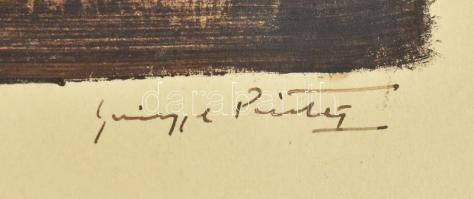 Olvashatatlan jelzéssel: Esti hangulat, 1947. Lavírozott tus, papír, jelzett, 35,5×45,5 cm