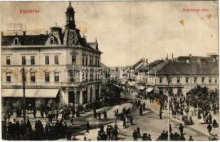 1911 Kaposvár, Széchenyi utca, piac, Erzsébet szálló, Geiszler Nep. János üzlete. Hagelmann kiadása (EK)