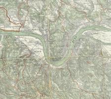 1928 A Pilis- és Börzsöny-hegység turistatérképe, kiadja: M. kir. Állami Térképészet, szakadásokkal,...