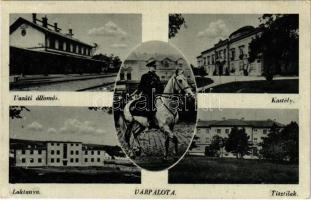 1942 Várpalota, vasútállomás, kastély, laktanya, tisztilak, Horthy Miklós