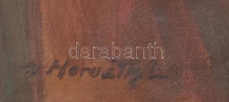 Horváth jelzéssel: Hölgy virággal. Olaj, vászon, 59×55 cm