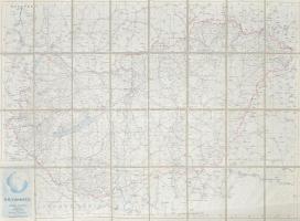 2 db régi Magyarország térkép. cca 1950 Magyarország térképe vászonra kasírozva. 120x80 cm + Magyaro...