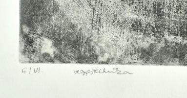 B. Zs. jelzéssel: Absztrakt kompozíció. Vegyes technika, papír, számozott (6/VI), lap tetején és alj...