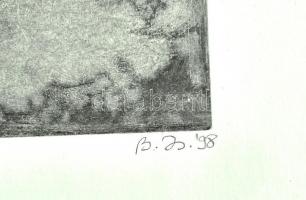 B. Zs. jelzéssel: Absztrakt kompozíció. Vegyes technika, papír, számozott (6/VI), lap tetején és alj...