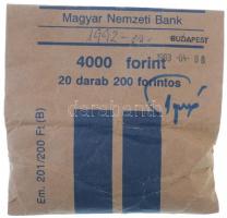 1992. 200Ft Ag (20x) eredeti, viseltes tasakban, 1993. április 8-i bélyegzéssel T:1