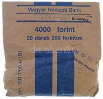 1993. 200Ft Ag (20x) eredeti, sérült tasakban, 1993. február 2-i bélyegzéssel T:1